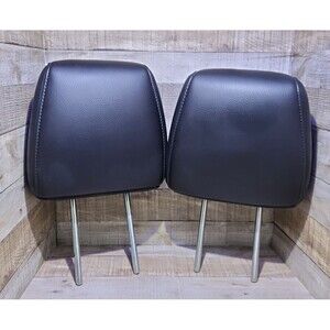 Pair Of 2015-2017 LINCOLN NAVIGATOR BLACK LEATHER FRONT HEADRESTS